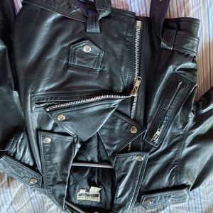 Faux leather biker jacket.